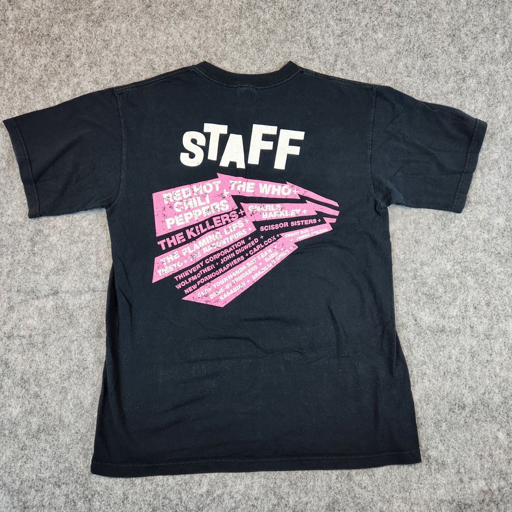 VTG Anvil Virgin Festival 2006 T Shirt M Black Concert Staff The Who Red Hot Y2K - Picture 5 of 9